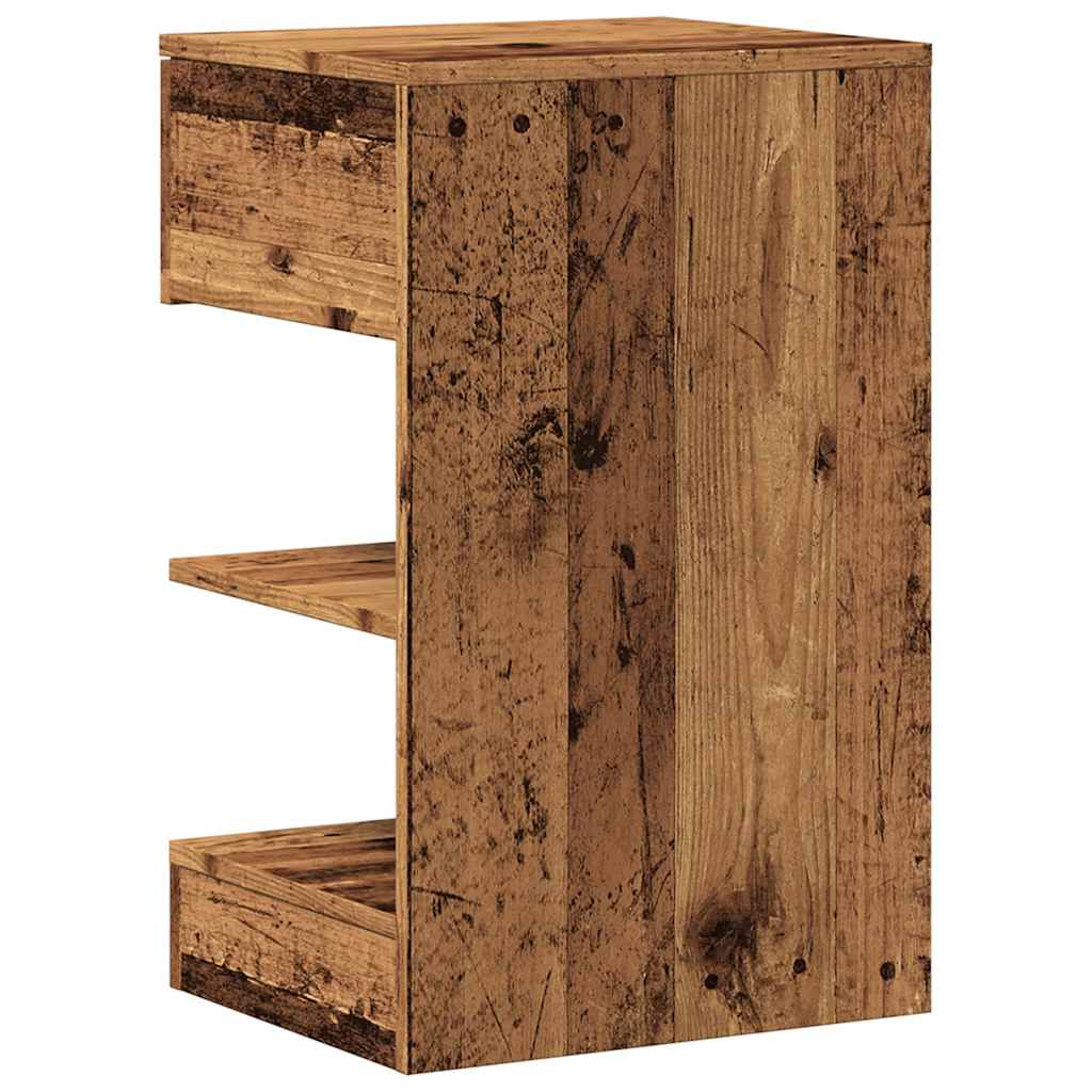 Mesa de cabeceira madeira velha 40x35x65 cm madeira trabalhada