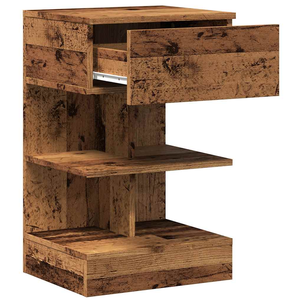 Mesa de cabeceira madeira velha 40x35x65 cm madeira trabalhada