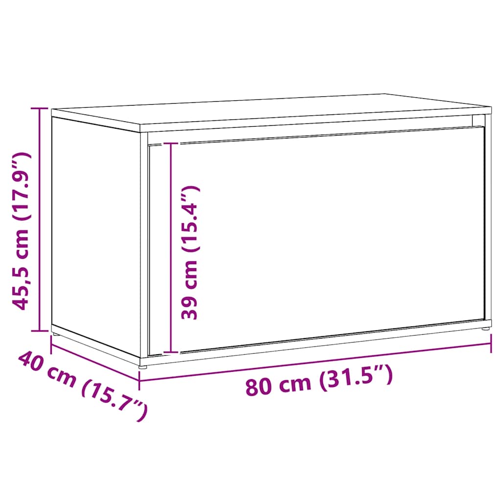 Banco de corredor 80x40x45 cm contraplacado carvalho artesanal