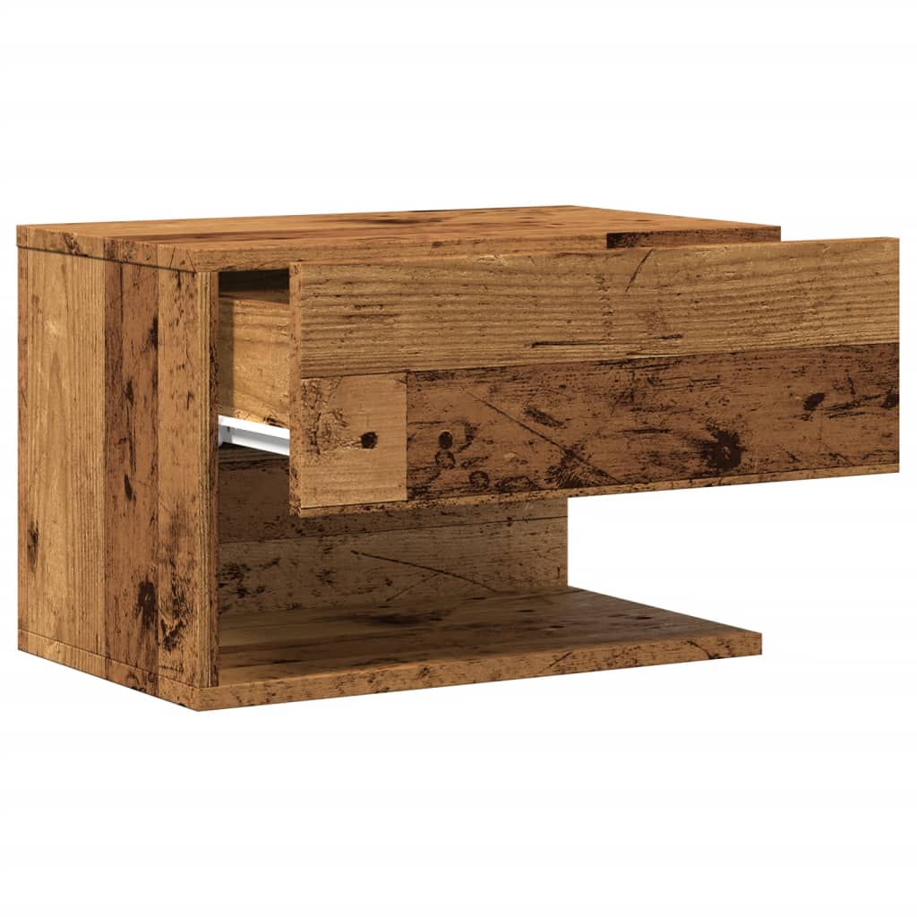 Mesa de cabeceira de parede madeira velha