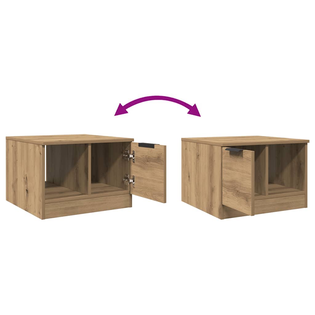 Mesa de centro 50x50x36 cm deriv. madeira carvalho artisiano