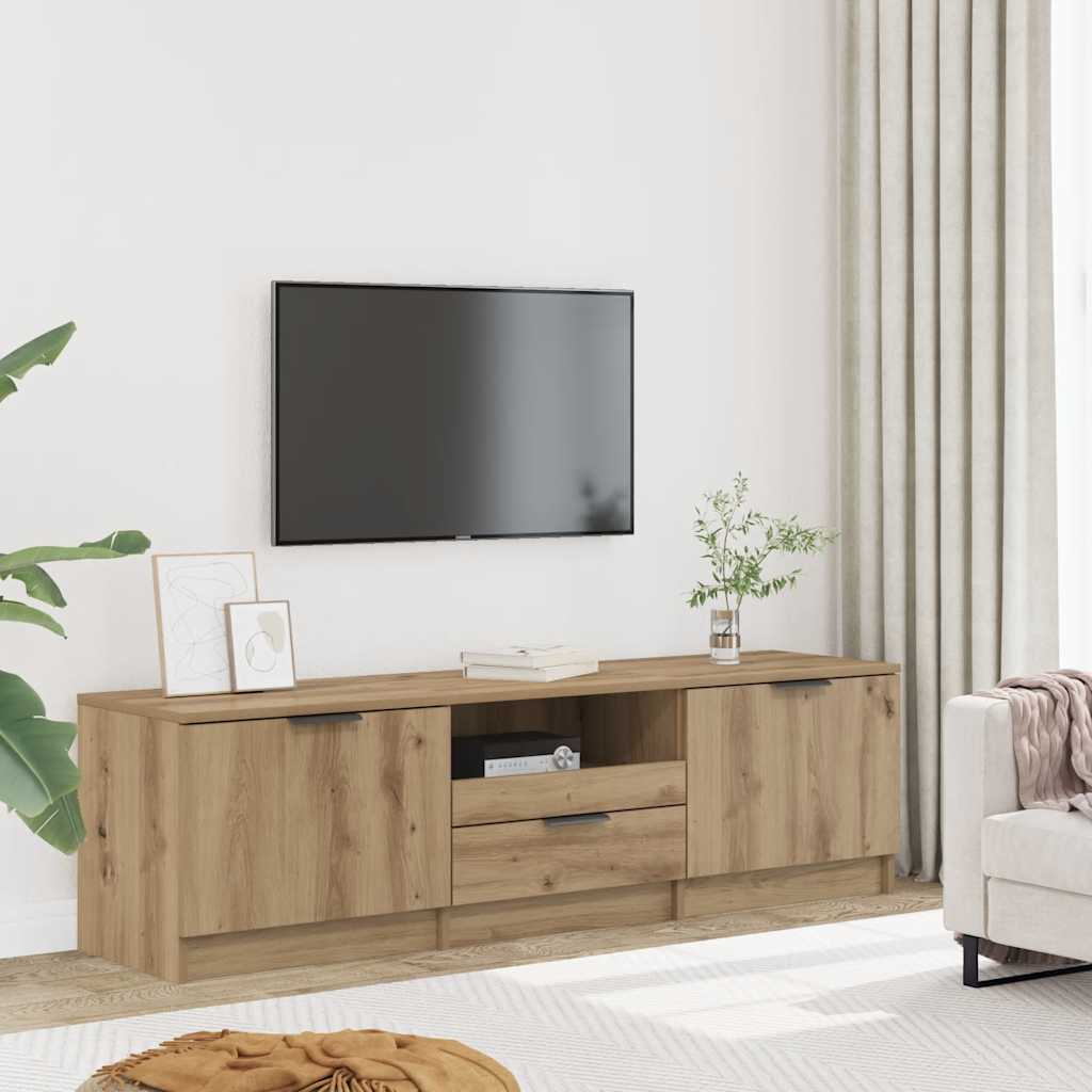 Móvel de TV Carvalho Artesanal 140x35x40 cm Madeira Engenheirada
