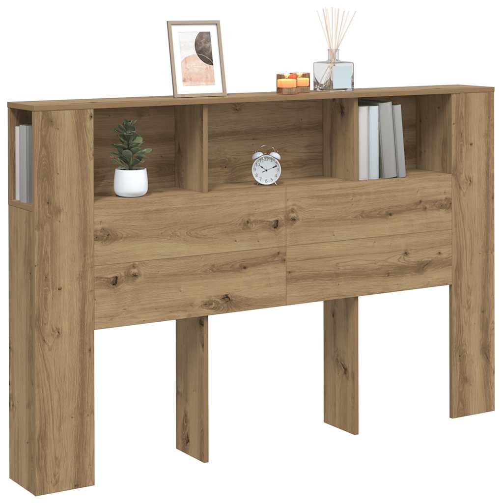 Cabeceira de cama em carvalho artesanal 160x18,5x103,5 cm, madeira de engenharia