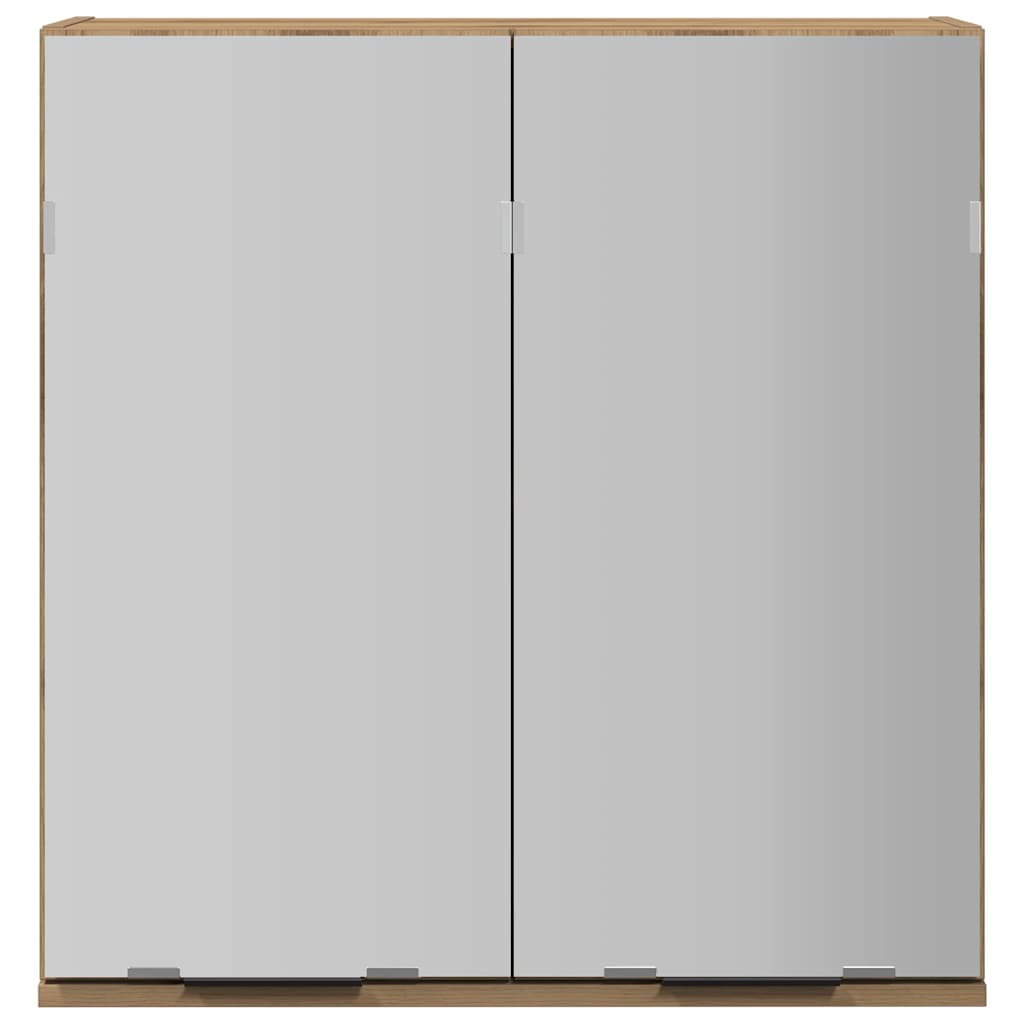 Armário com espelho para casa de banho carvalho artesanal