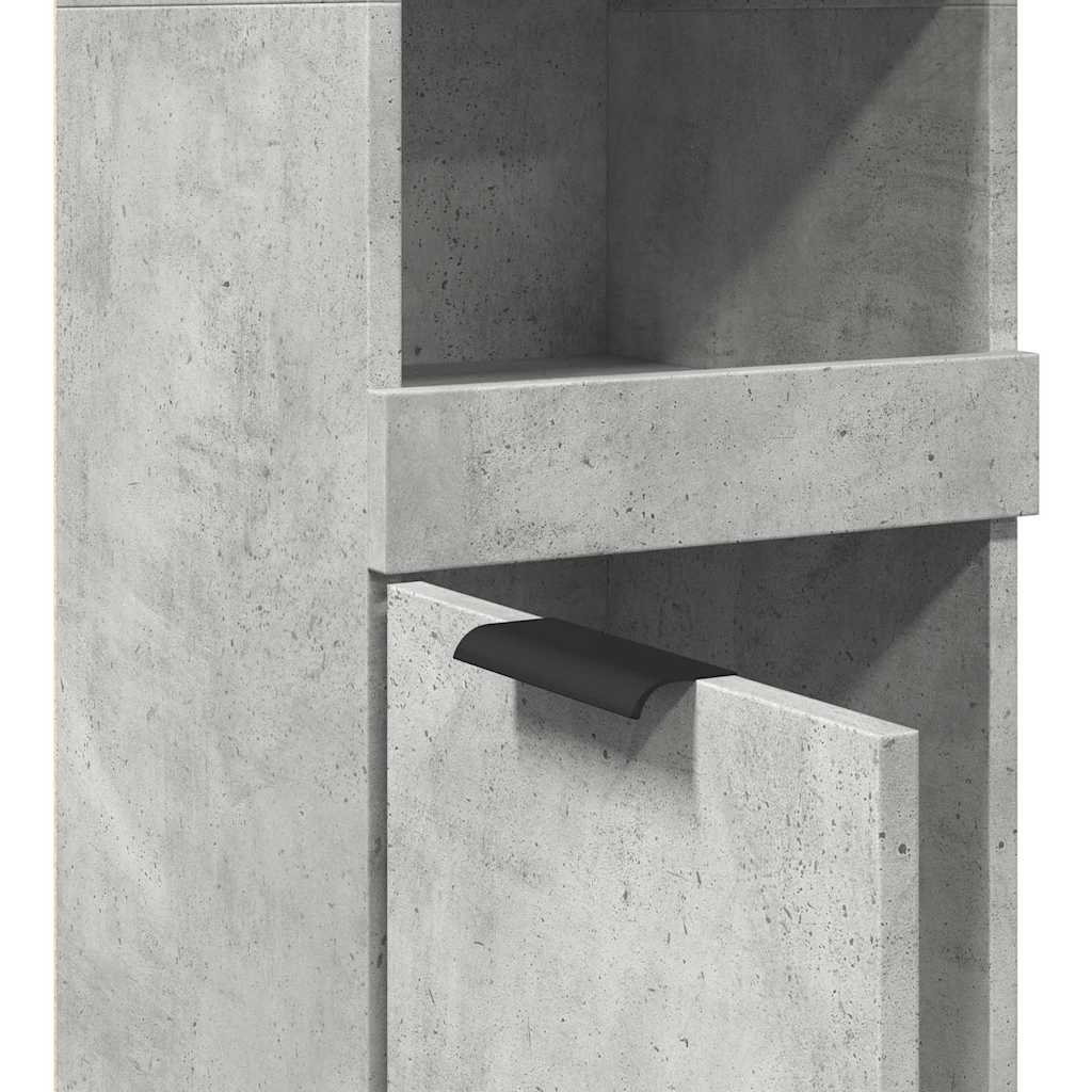 Armário casa de banho 32x34x188,5 cm madeira cinza cimento