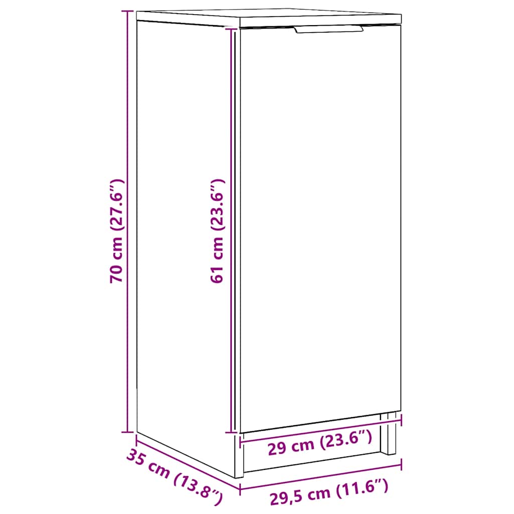 Sapateira 29,5x35x70 cm derivados madeira carvalho artisiano