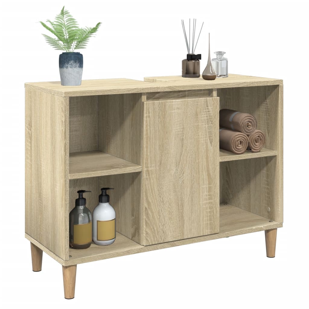 Armário p/ casa banho 80x33x60cm deriv. madeira carvalho sonoma