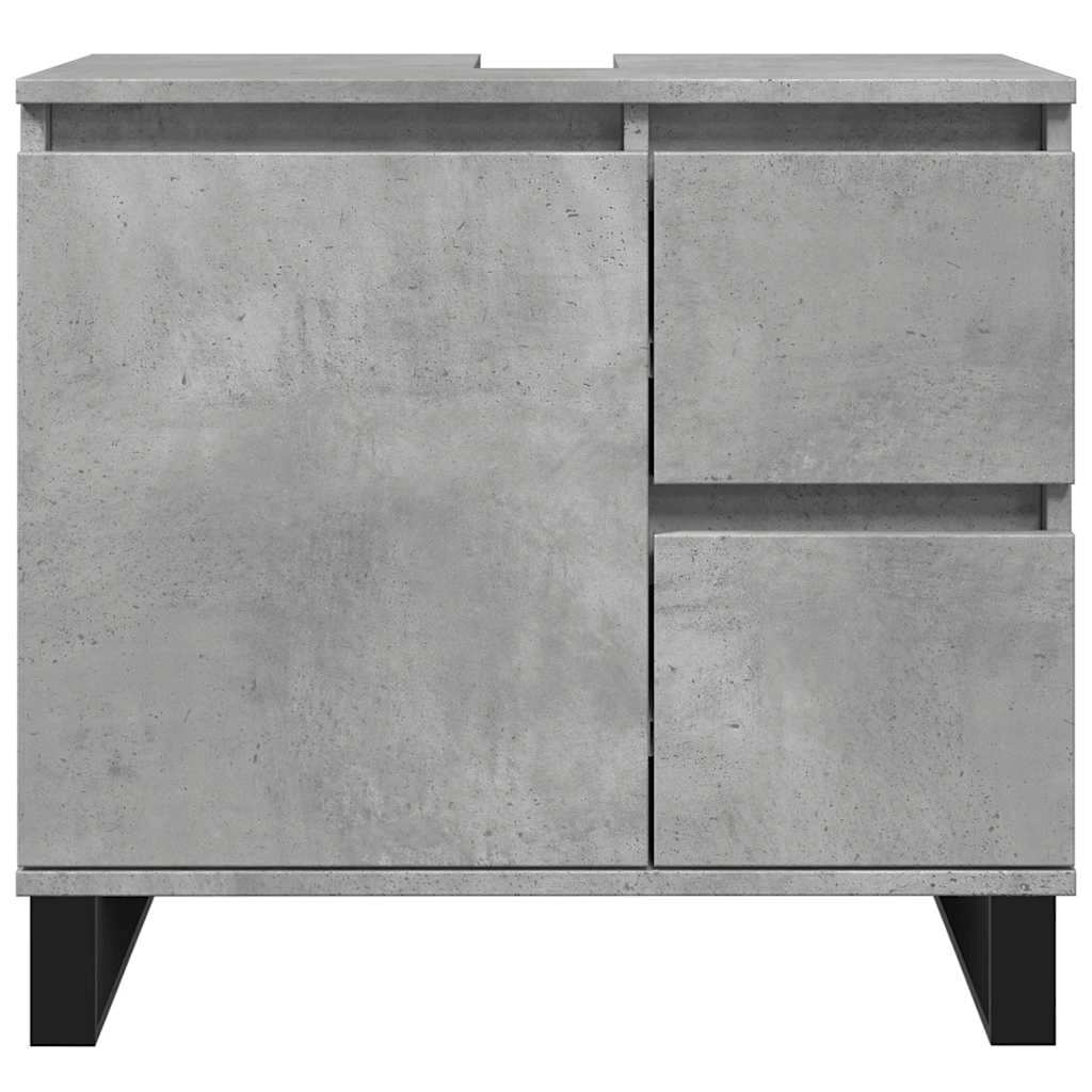 Armário lavatório WC 65x33x60cm deriv. madeira cinzento cimento