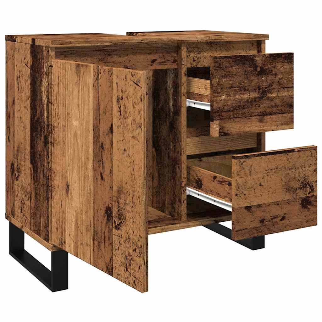 Armário lavatório WC 65x33x60cm derivados madeira madeira velha