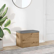 Banco arrumação 62x42x45cm derivados madeira carvalho artisiano