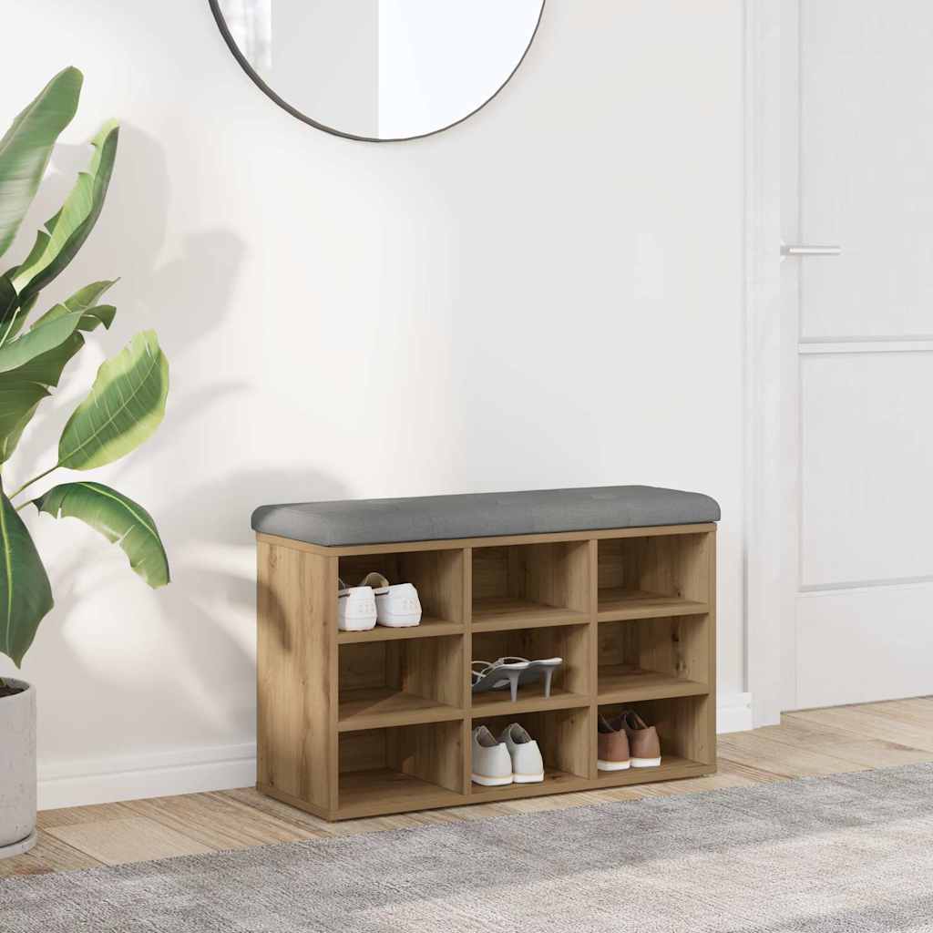 Banco sapateira 82x32x50cm derivados madeira carvalho artisiano