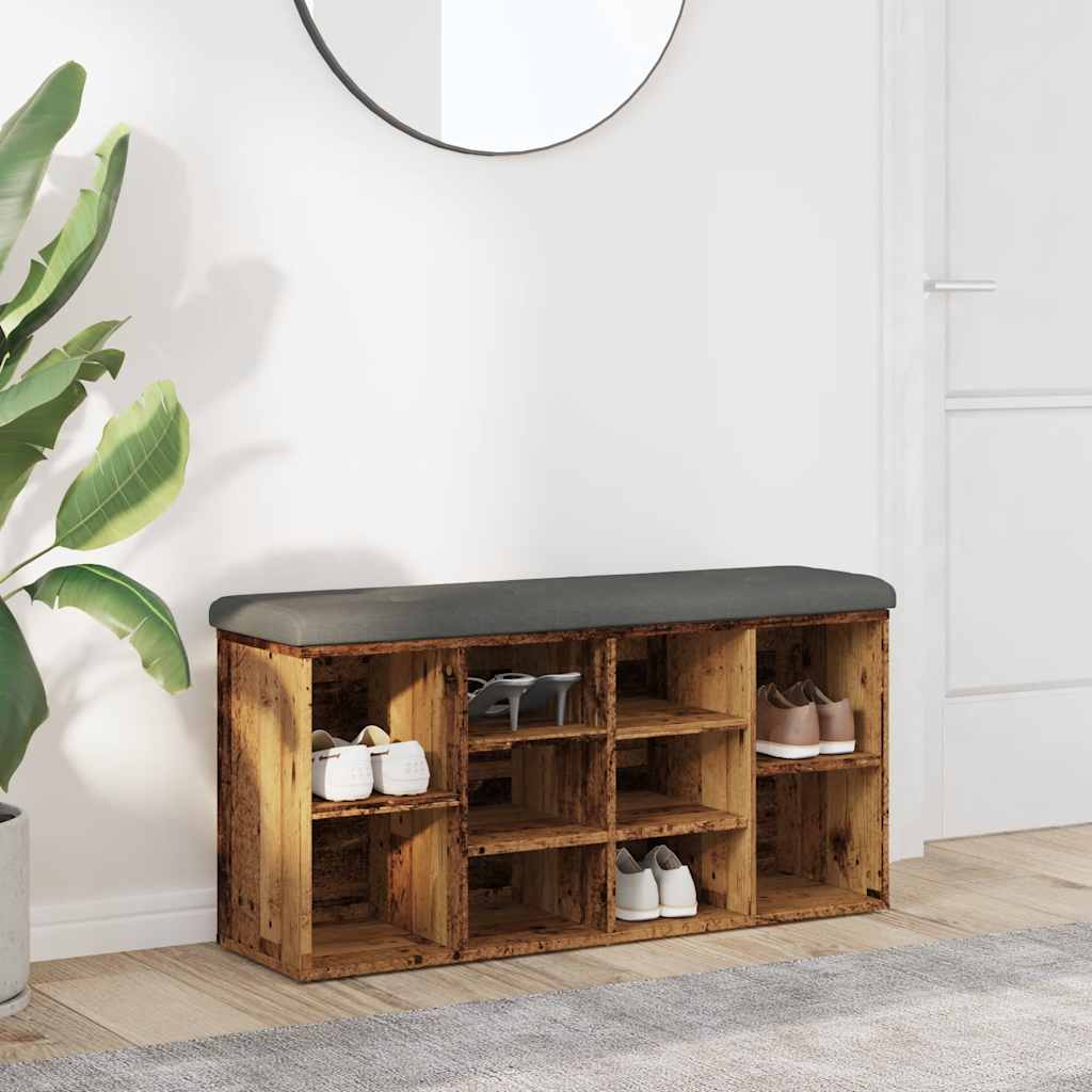 Banco sapateira 102x32x50 cm derivados de madeira madeira velha