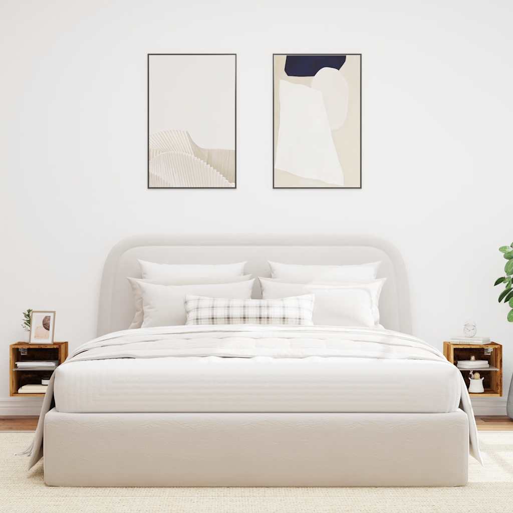 Móveis parede p/ TV luzes LED 2 pcs 30x28,5x30 cm madeira velha