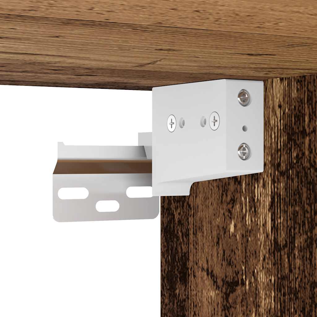 Armários de parede com luzes LED para TV 2 pcs 40x30x60,5 cm madeira velha