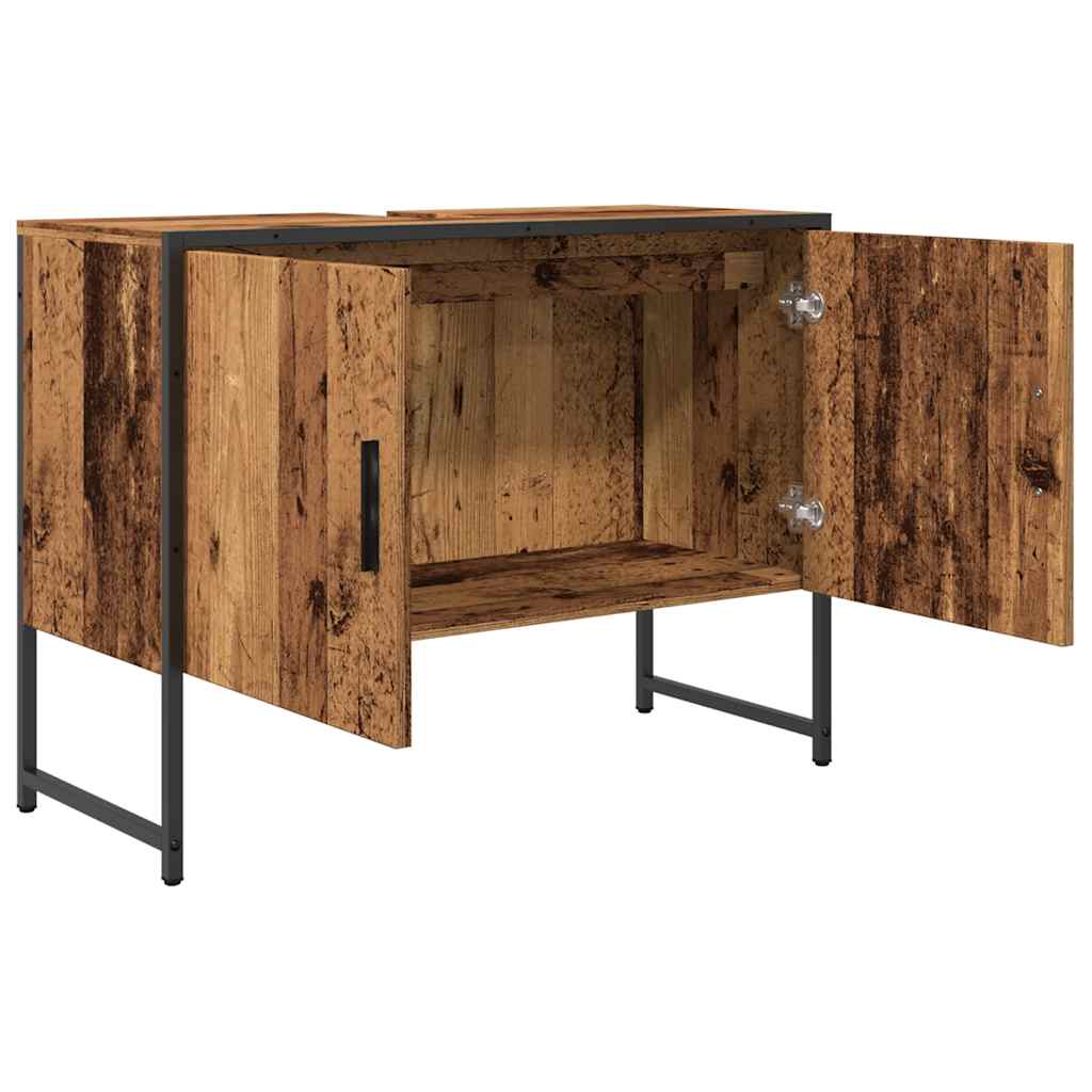 Armário lavatório WC 80x33x60cm derivados madeira madeira velha