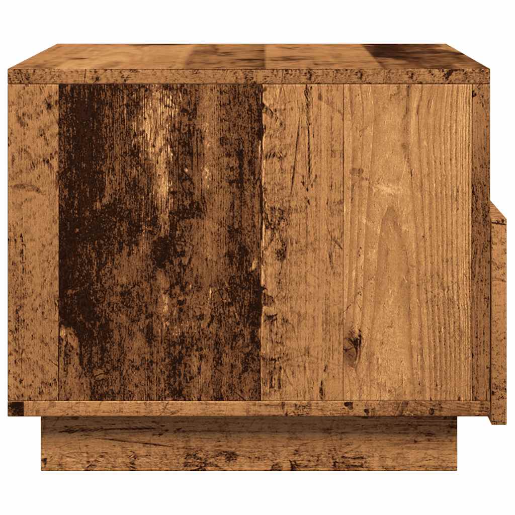 Mesa de centro com luzes LED 50x49x40 cm madeira velha