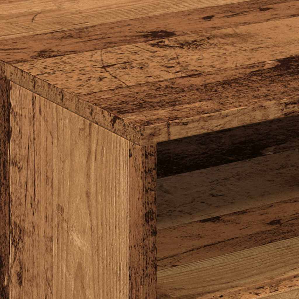 Mesa de centro com luzes LED 50x49x40 cm madeira velha