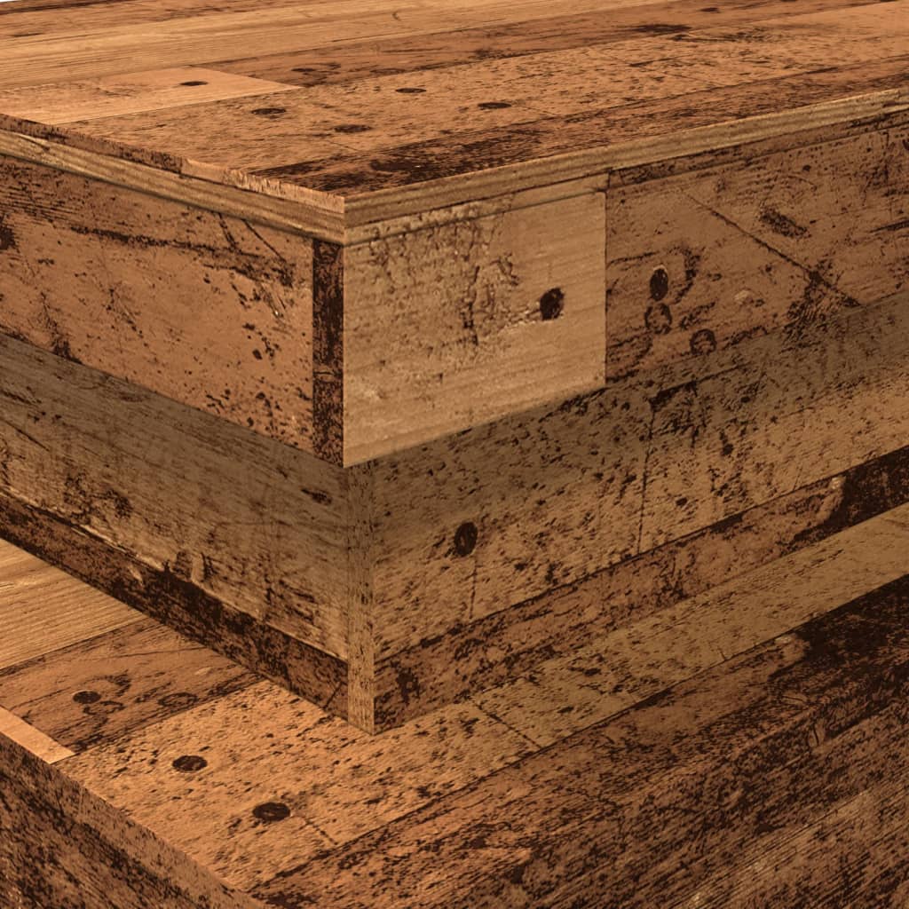 Mesa de centro com luzes LED 90x50x40 cm madeira velha