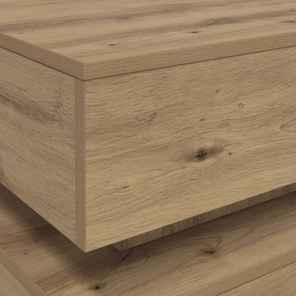 Mesa de centro com luzes LED 90x50x40 cm carvalho artisiano