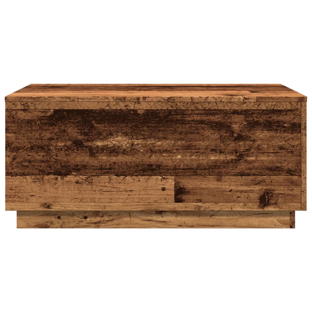 Mesa de centro com luzes LED 90x50x40 cm madeira velha