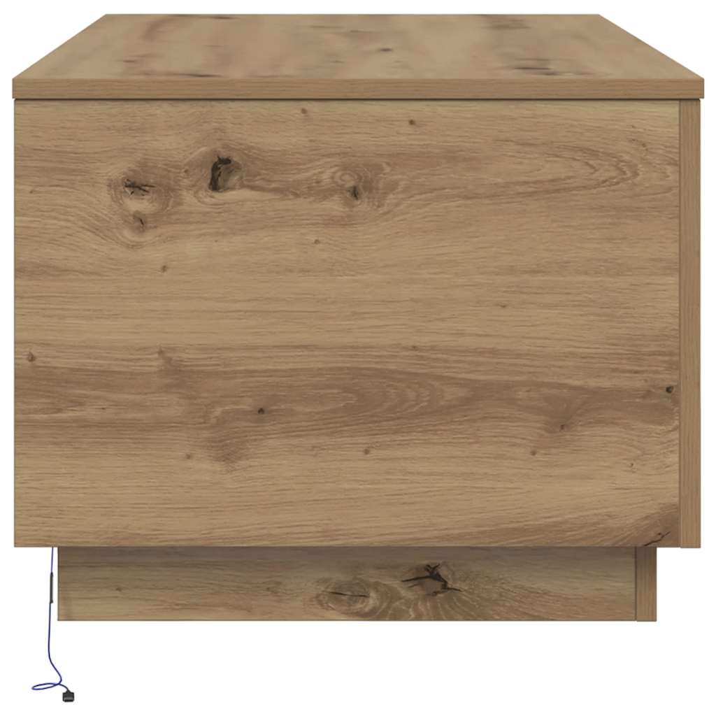 Mesa de centro com luzes LED 90x50x40 cm carvalho artisiano