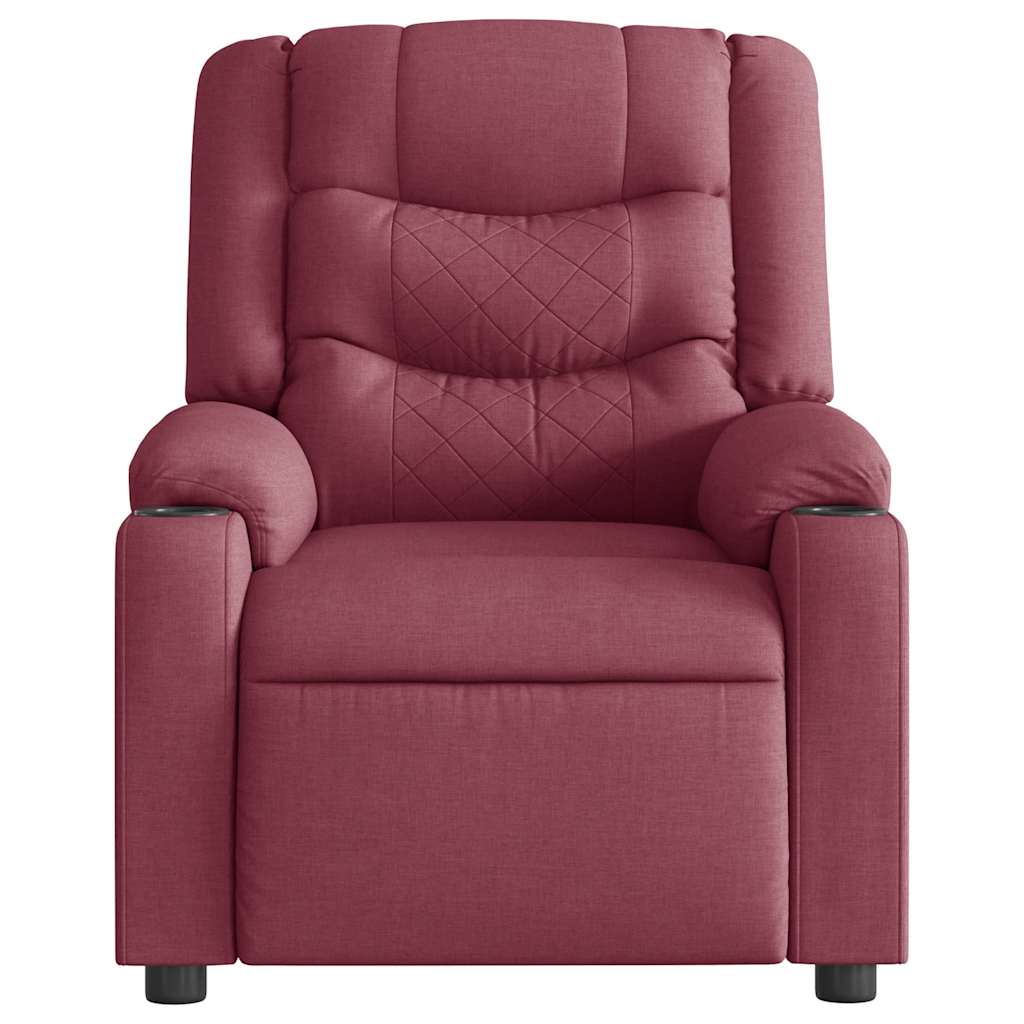 Poltrona de massagens reclinável tecido vermelho tinto