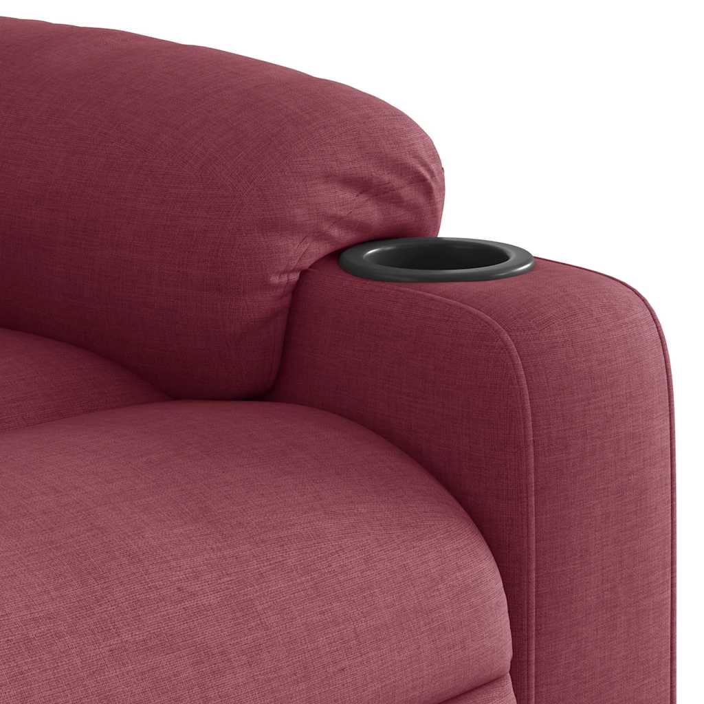 Poltrona de massagens reclinável tecido vermelho tinto
