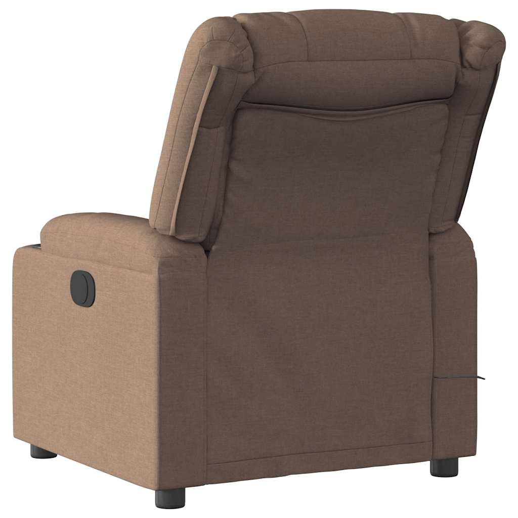Poltrona de massagens reclinável tecido castanho