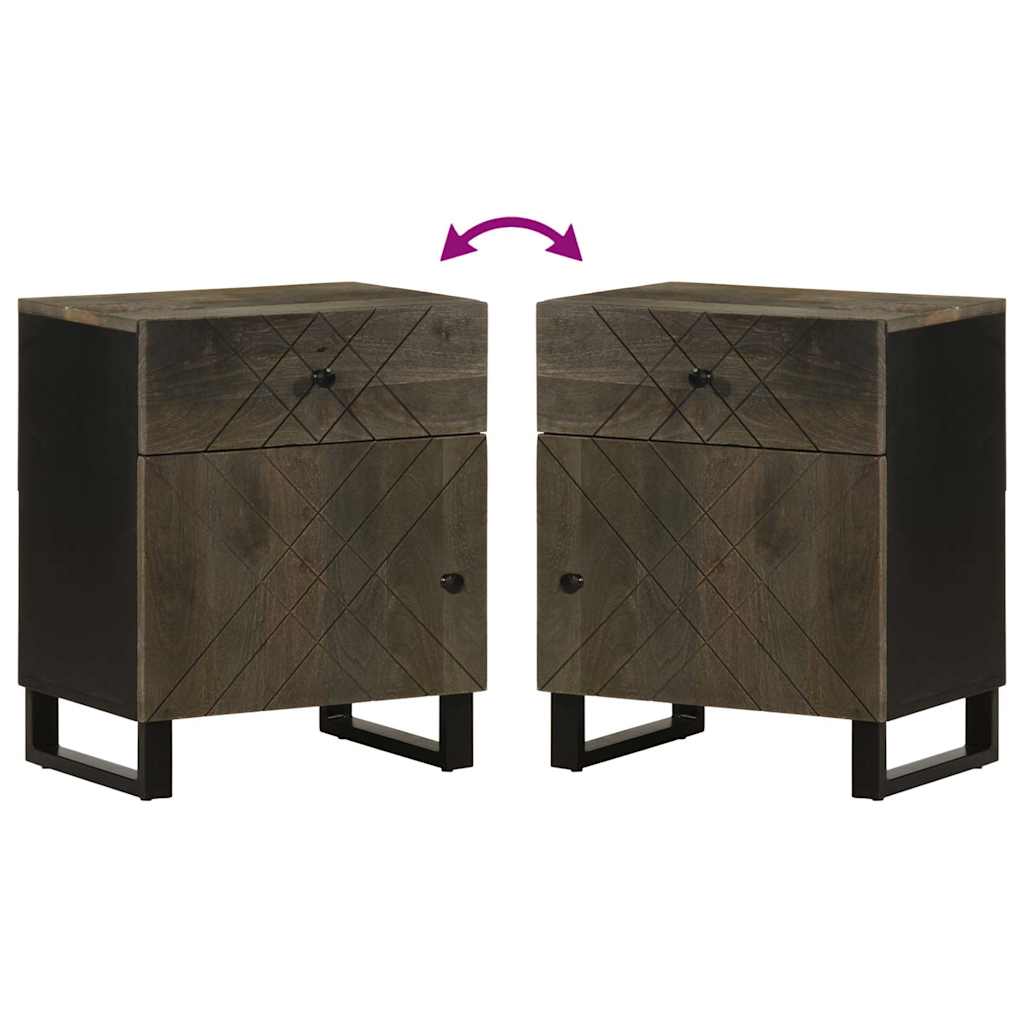 Mesa de cabeceira 50x33x60 cm madeira de mangueira maciça preto