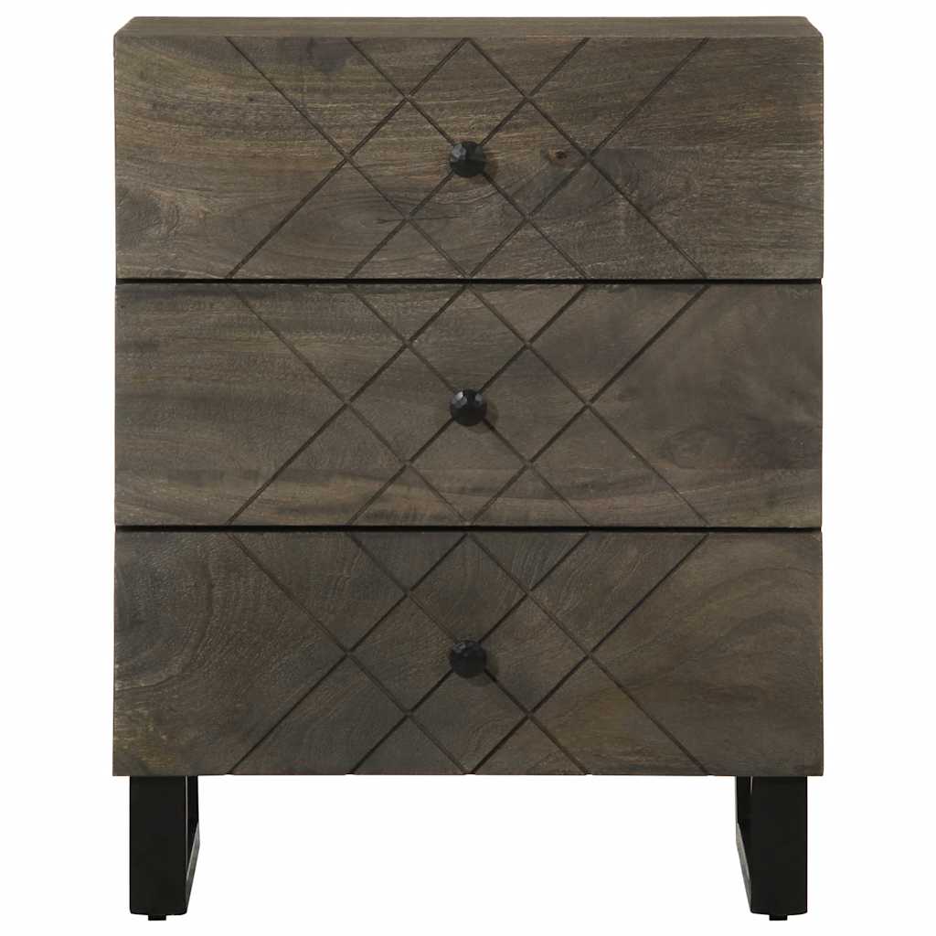 Mesa de cabeceira preto 50x33x62 cm madeira de mangueira maciça