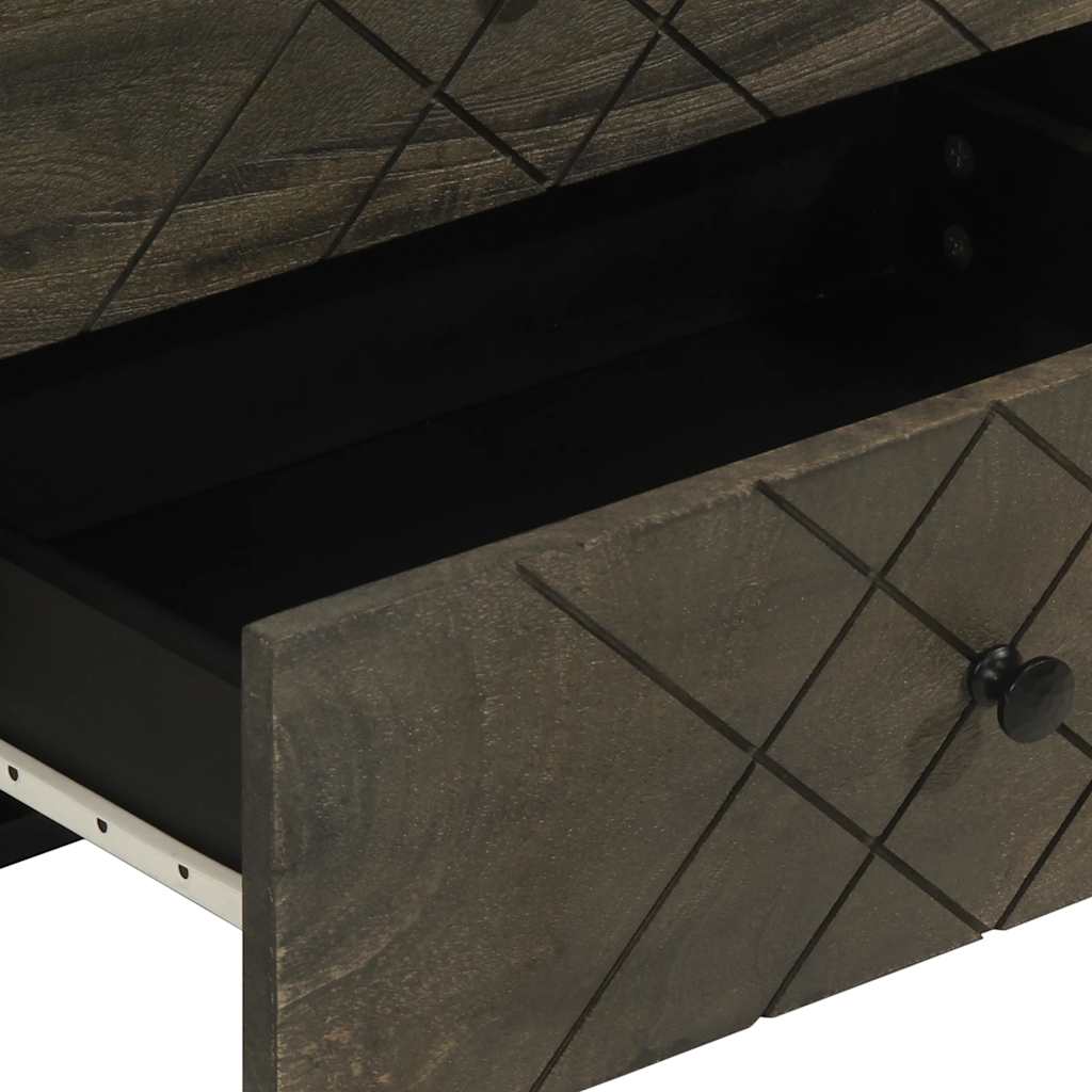 Mesa de cabeceira preto 50x33x62 cm madeira de mangueira maciça