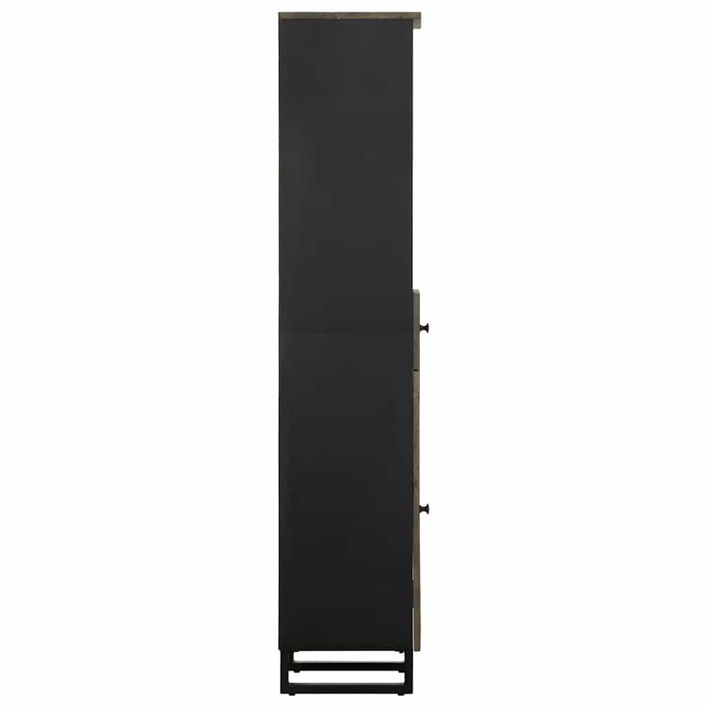 Armário de casa de banho 38x33x160 cm mangueira maciça preto