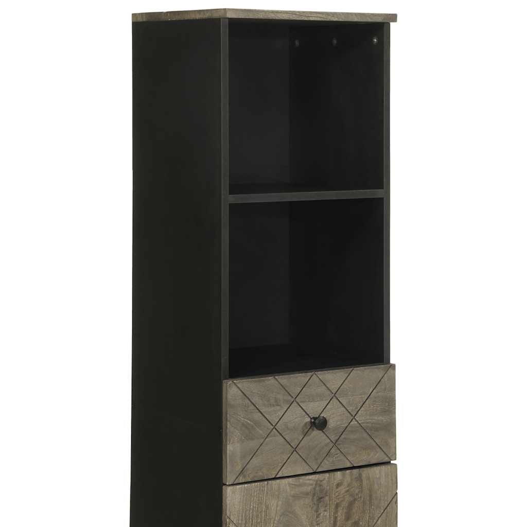 Armário de casa de banho 38x33x160 cm mangueira maciça preto