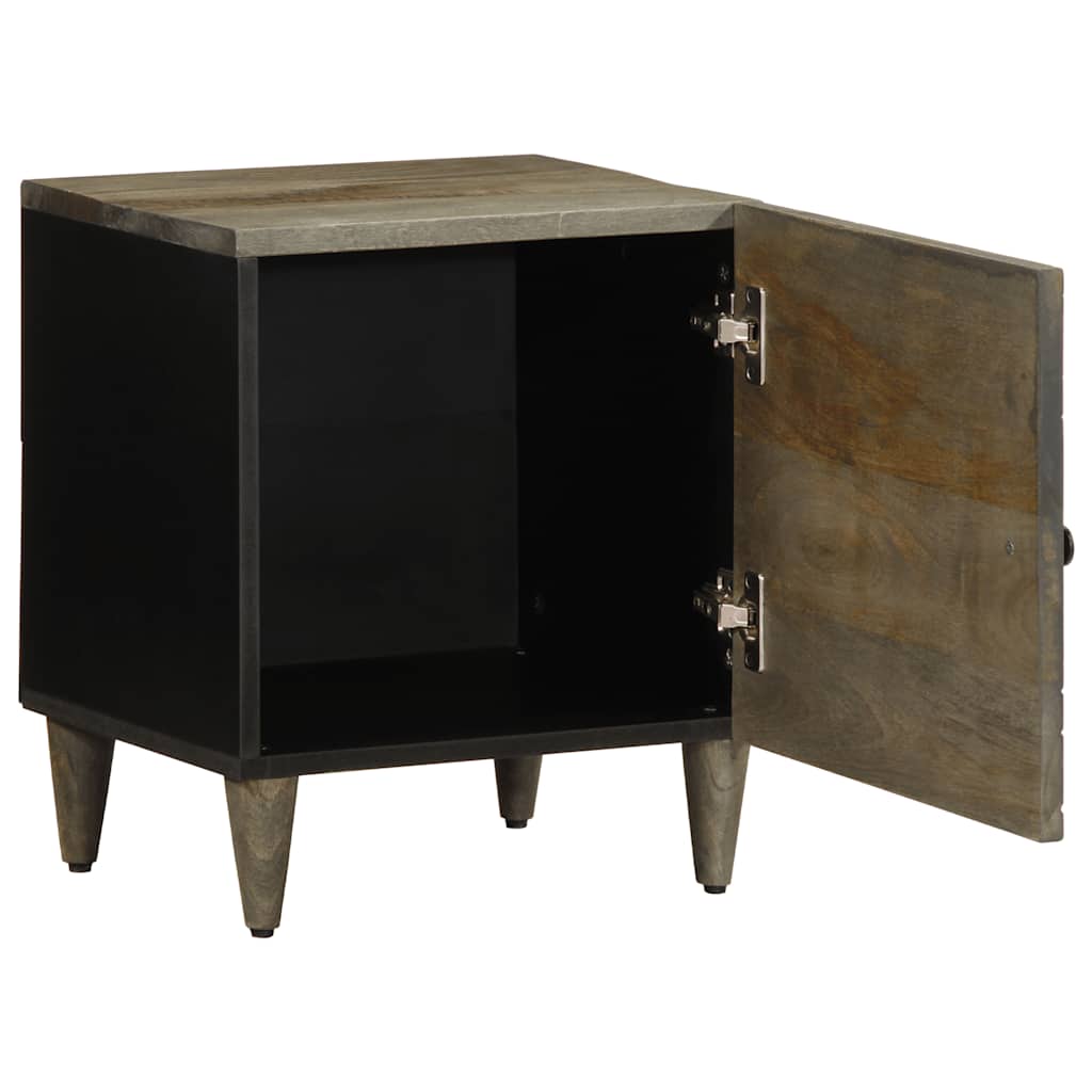 Mesa de cabeceira cinzento claro 40x33x46 cm