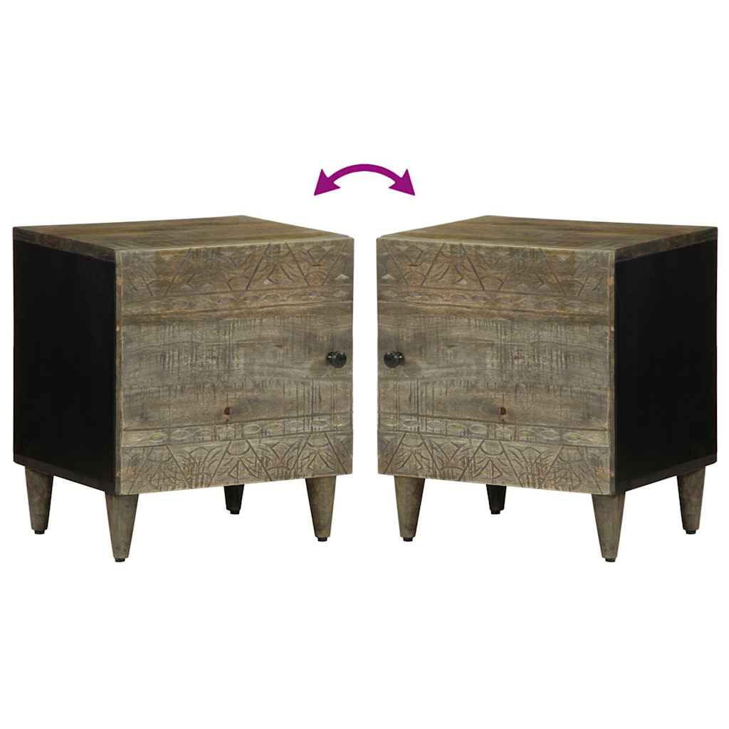 Mesa de cabeceira cinzento claro 40x33x46 cm