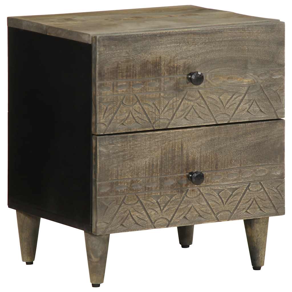 Mesa de cabeceira cinzento claro 40x33x46 cm