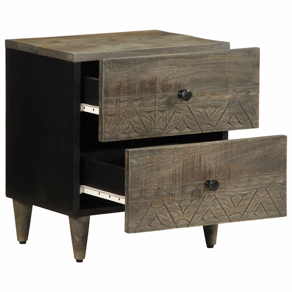 Mesa de cabeceira cinzento claro 40x33x46 cm