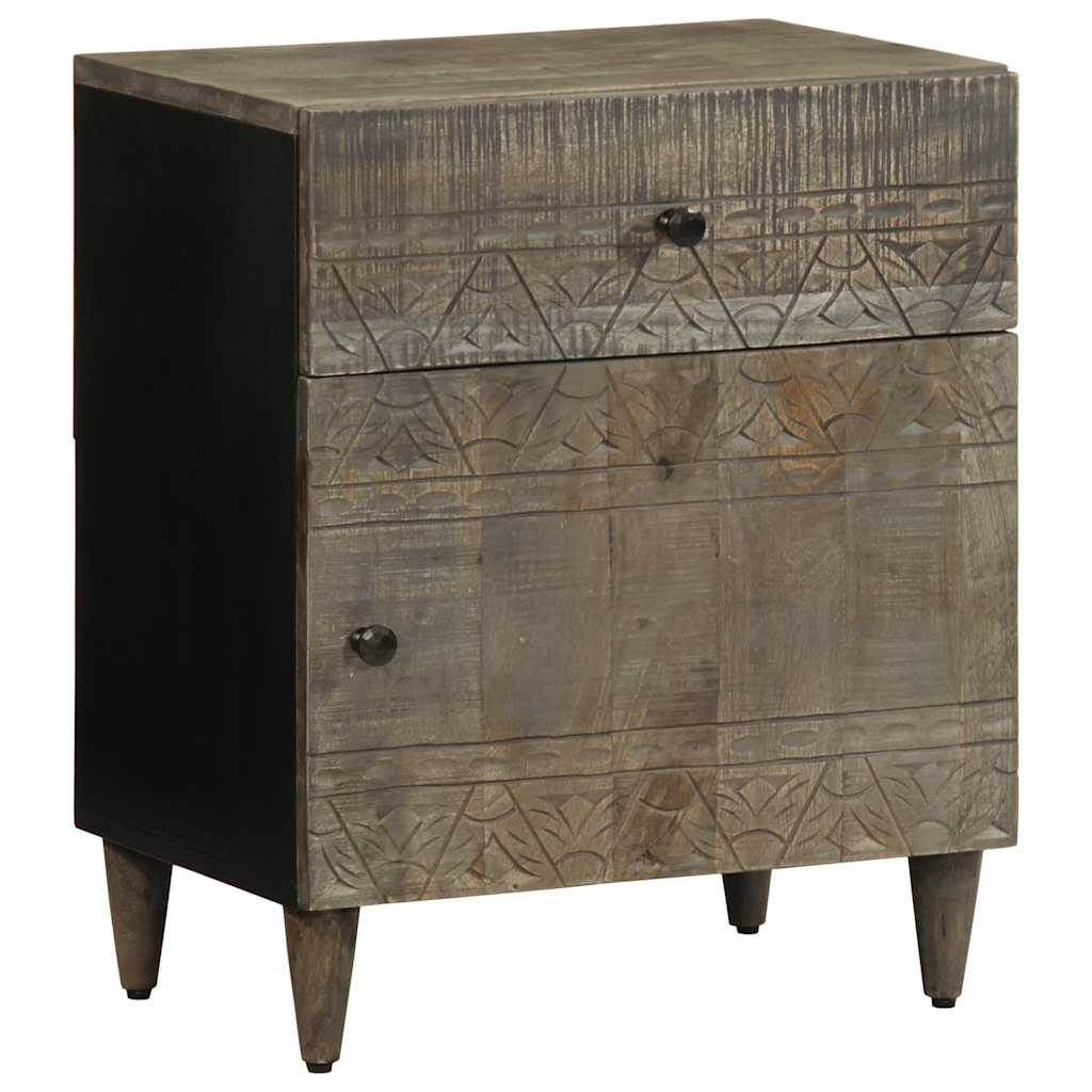 Mesa de cabeceira cinzento claro 50x33x60 cm