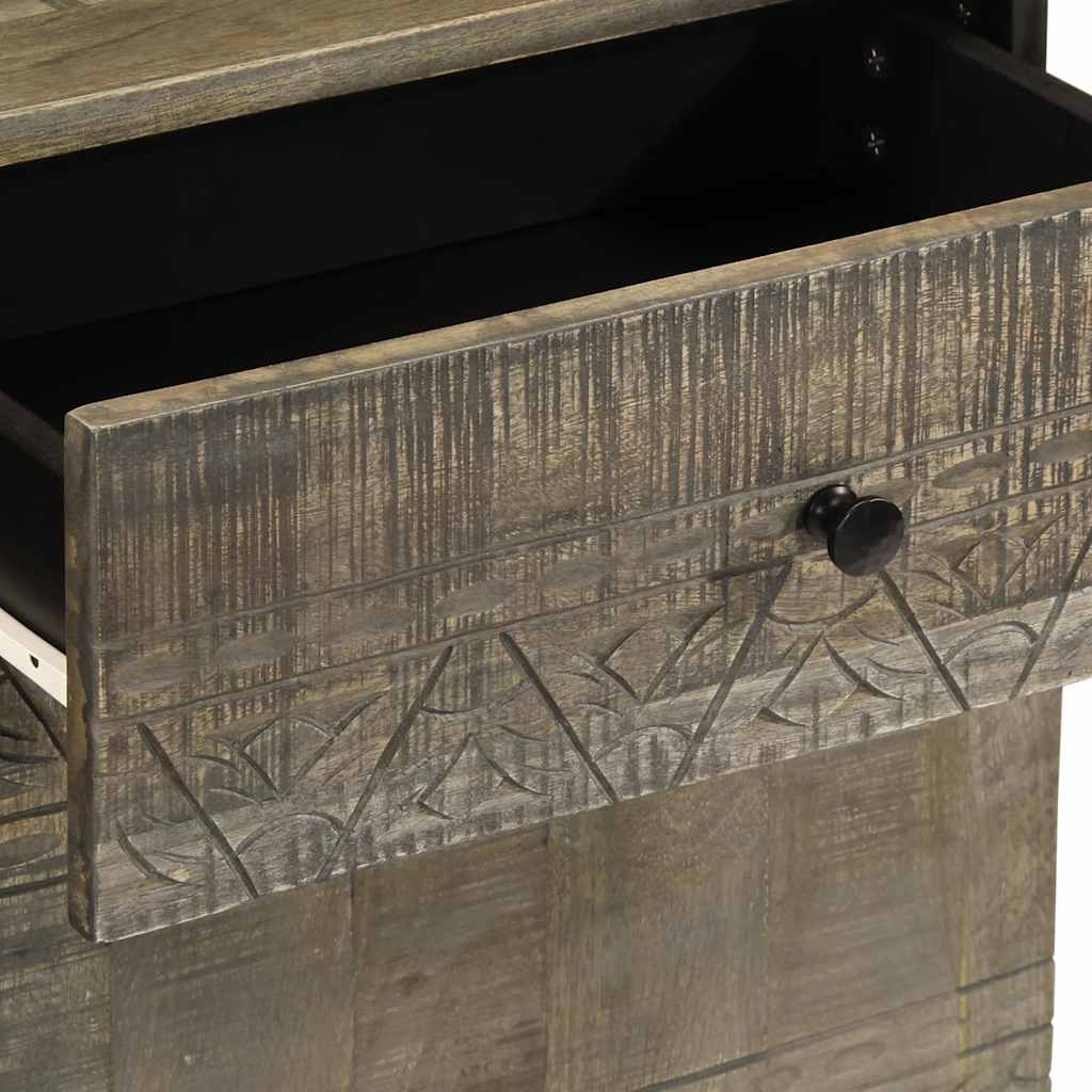 Mesa de cabeceira cinzento claro 50x33x60 cm