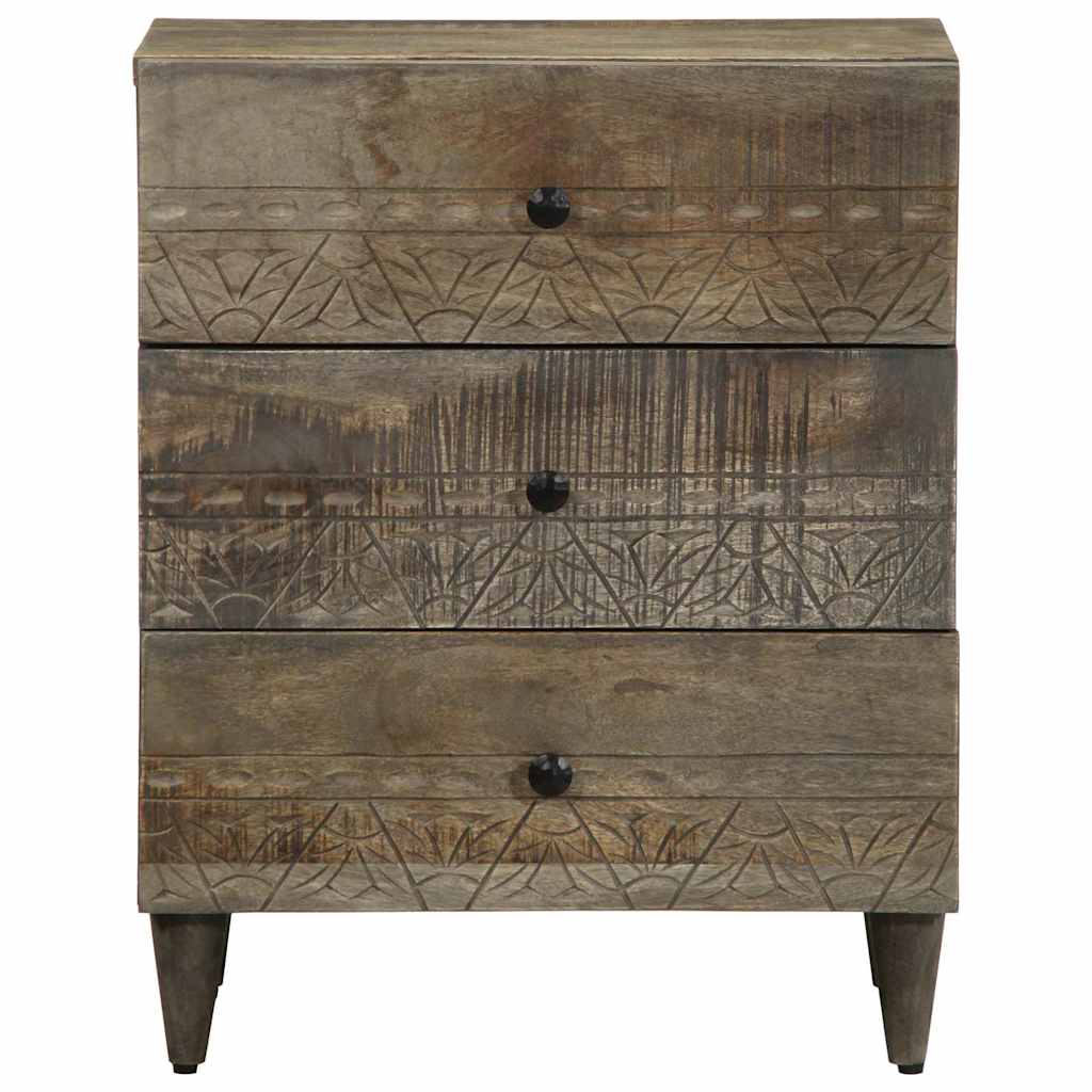 Mesa de cabeceira cinzento claro 50x33x60 cm