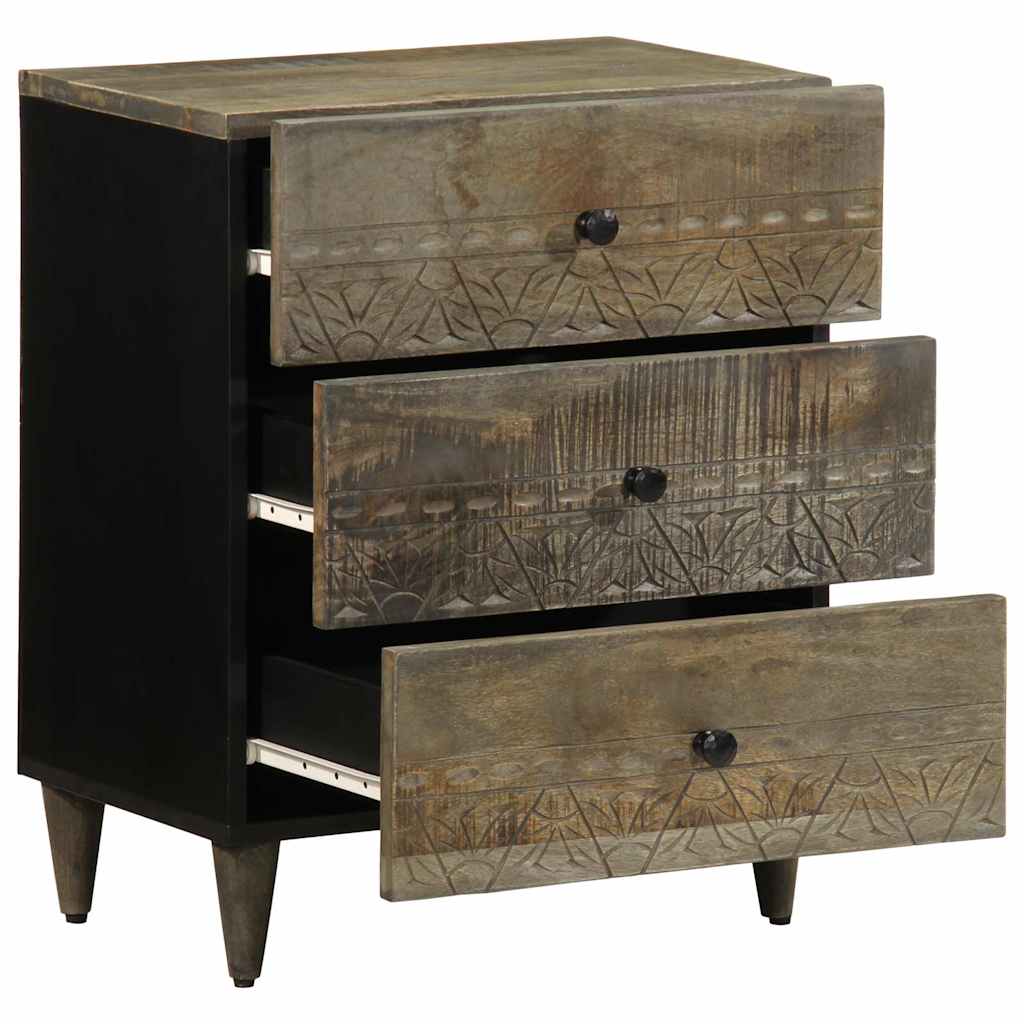 Mesa de cabeceira cinzento claro 50x33x60 cm