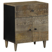 Mesa de cabeceira cinzento claro 50x33x60 cm