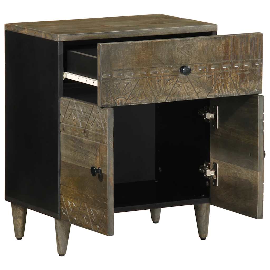 Mesa de cabeceira cinzento claro 50x33x60 cm