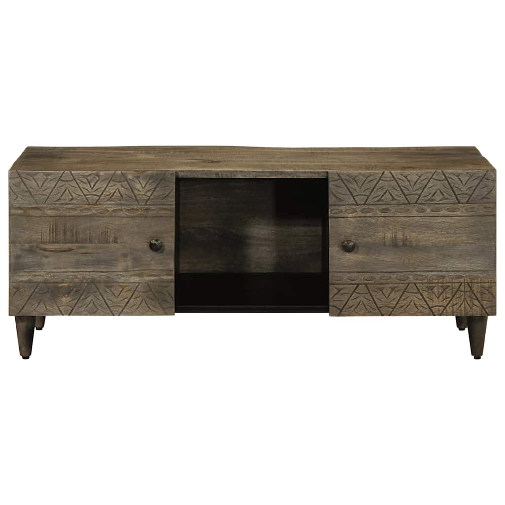 Mesa centro 100x54x40cm madeira mangueira maciça cinzento claro