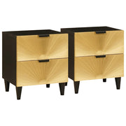 Mesa-de-cabeceira 2 pcs Preto e Ouro 40 x 33.5 x 46 cm