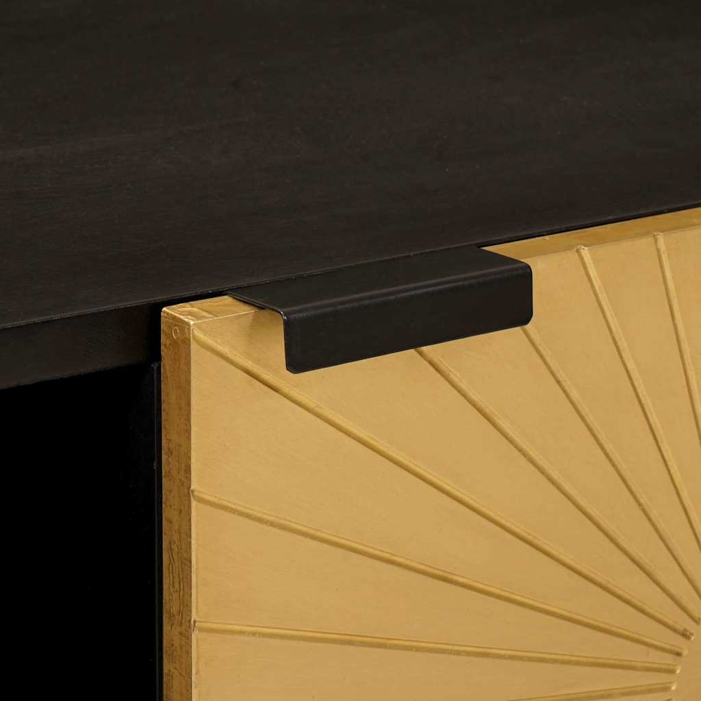 Mesa de centro Preto e Ouro 80 x 50 x 40 cm