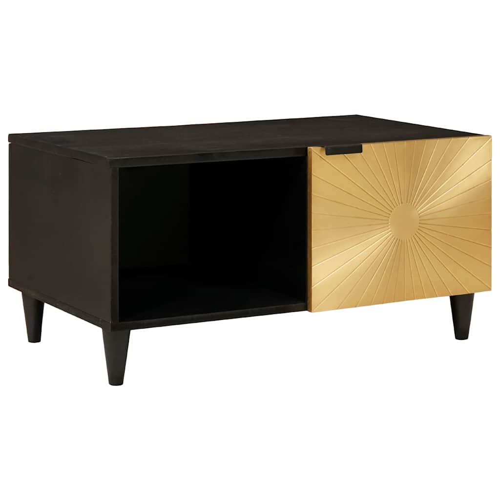 Mesa de centro Preto e Ouro 80 x 50 x 40 cm