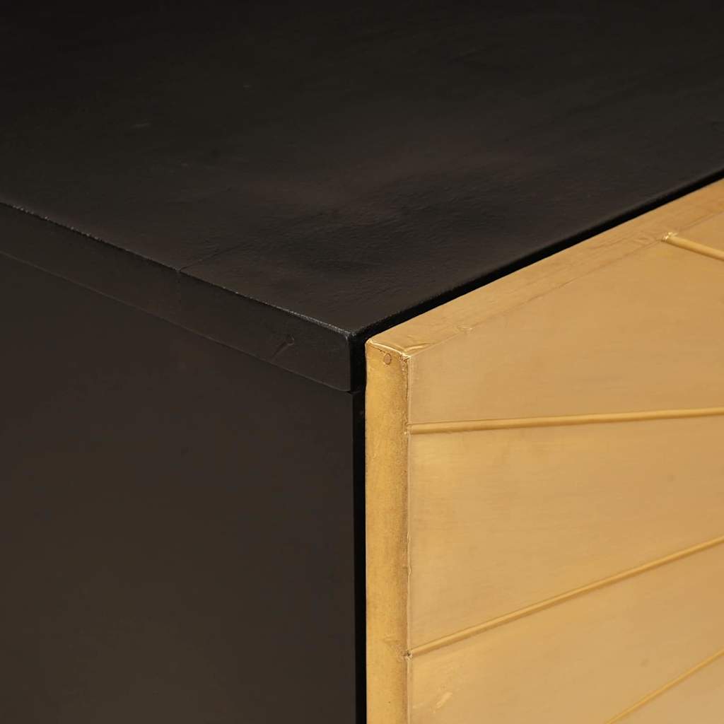 Mesa de centro Preto e Ouro 80 x 50 x 40 cm