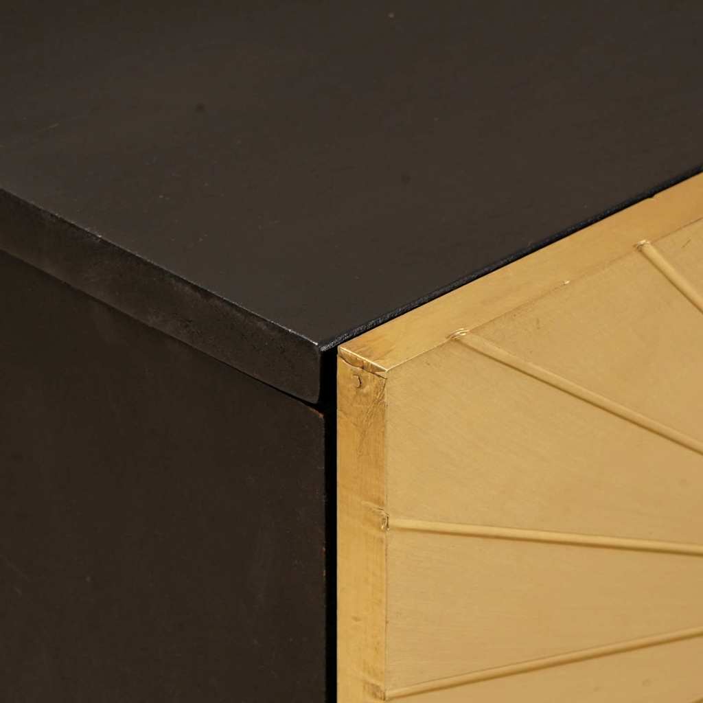 Mesa-de-cabeceira com gaveta Preto e Ouro 50 x 33 x 60 cm