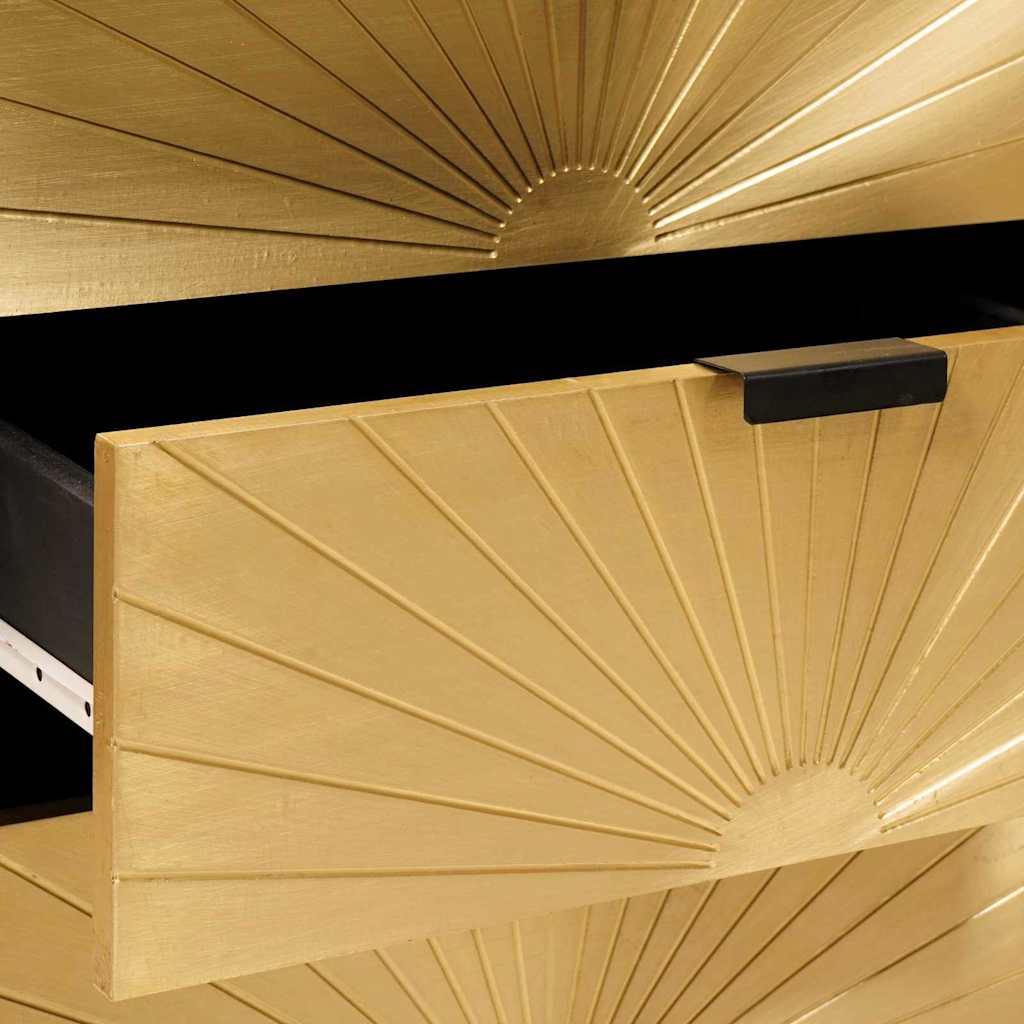 Mesa-de-cabeceira com gaveta Preto e Ouro 50 x 33 x 60 cm